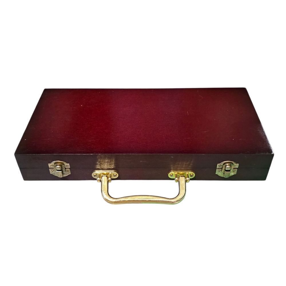 Paint Set In Wooden Carry Case with Gold Handle